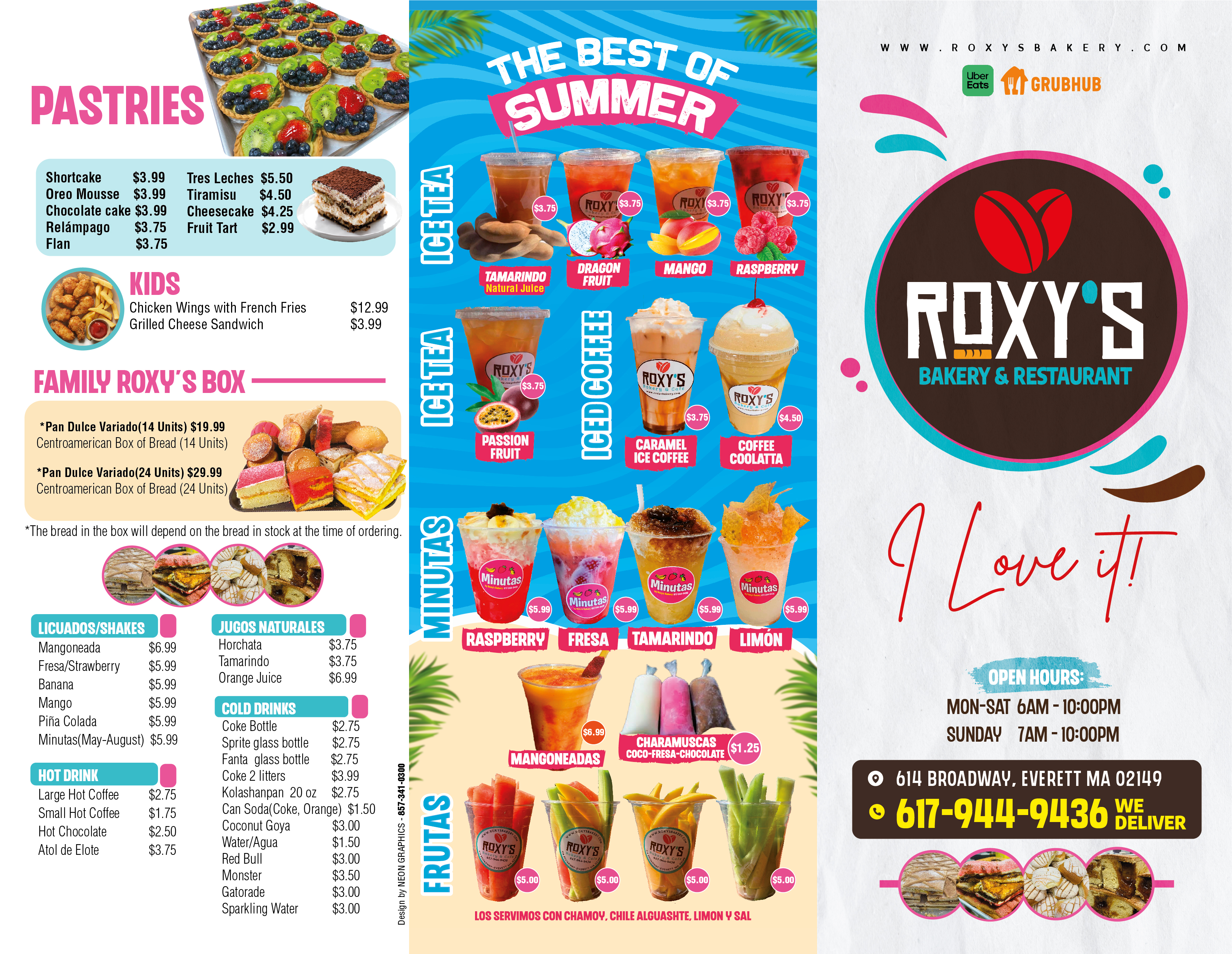 roxys bakery menu