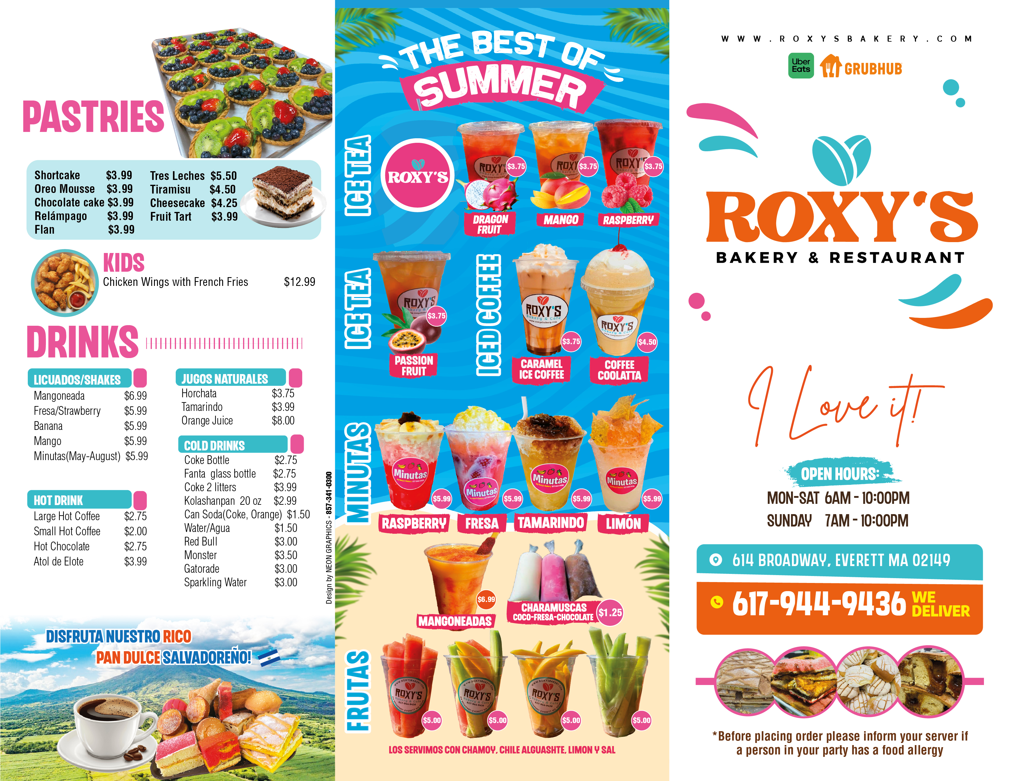 roxys bakery menu